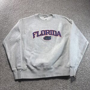 Florida Gators Sweater Mens Medium Gray NCAA Football Champion Reverse Weave